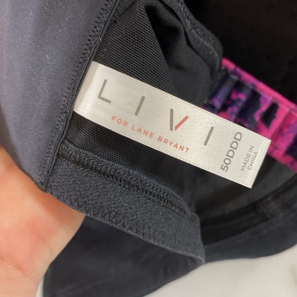 LIVI Lane Bryant Sports Bra Womens Size 50DDD Purple Pink Max Support Underwire - Picture 9 of 9